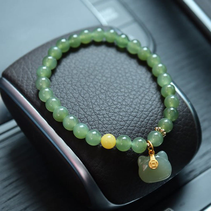 Buddha Stones 925 Sterling Silber vergoldet natürliche Hetian Jade Perle Kürbis Lotus Bambus Fu Charakter Glück Armband