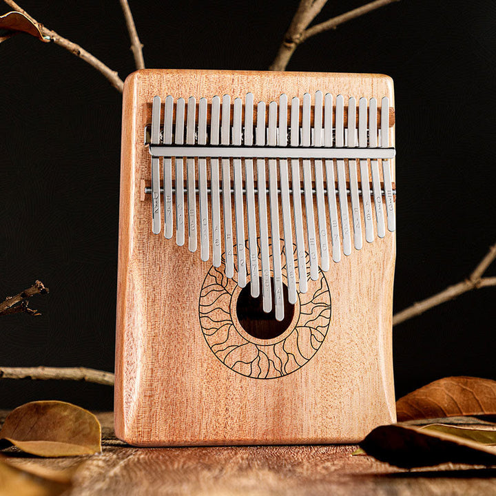 Buddha Stones Kalimba 17/21 Tasten Daumenklavier, Lotus-Design, tragbares Fingerklavier