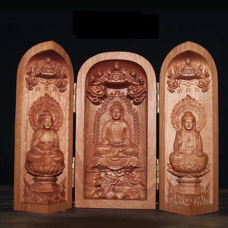 Avalokitesvara Kwan Yin Buddha Kirschholz Mitgefühl Heimdekoration Altar