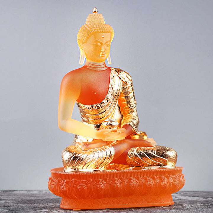Buddha-Steine Buddha handgefertigte Figur Liuli Kunstwerk Gelassenheitsstatue Heimdekoration