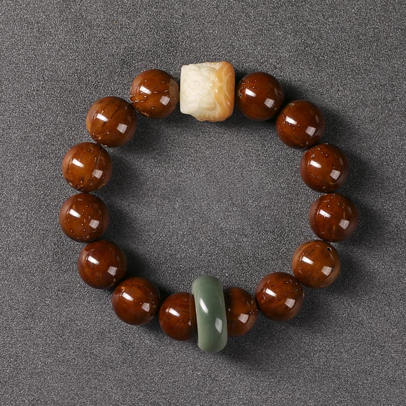 Armband mit Buddha Stonesn, lila Bodhi-Samen, tanzender Löwe, Weisheit