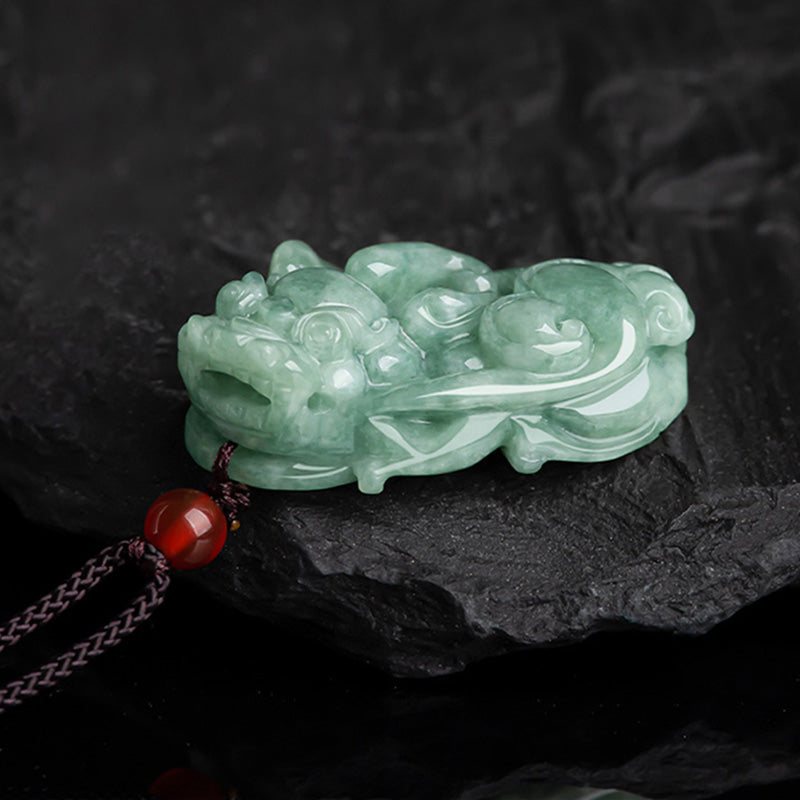 Buddha Stones Jade PiXiu Reichtum Glück String Halskette Anhänger