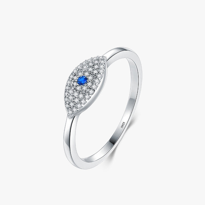 925 Sterling Silber Evil Eye Zirkon Schutzring