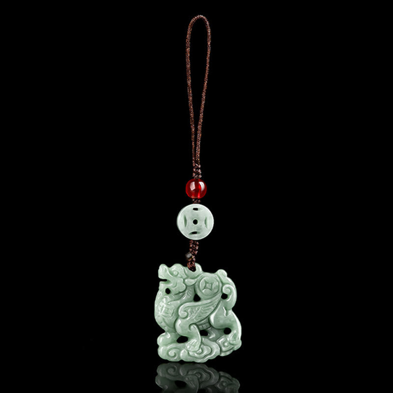 Buddha Stones, natürliche Jade, Kirin, Wohlstand, Handy-Hängedekoration