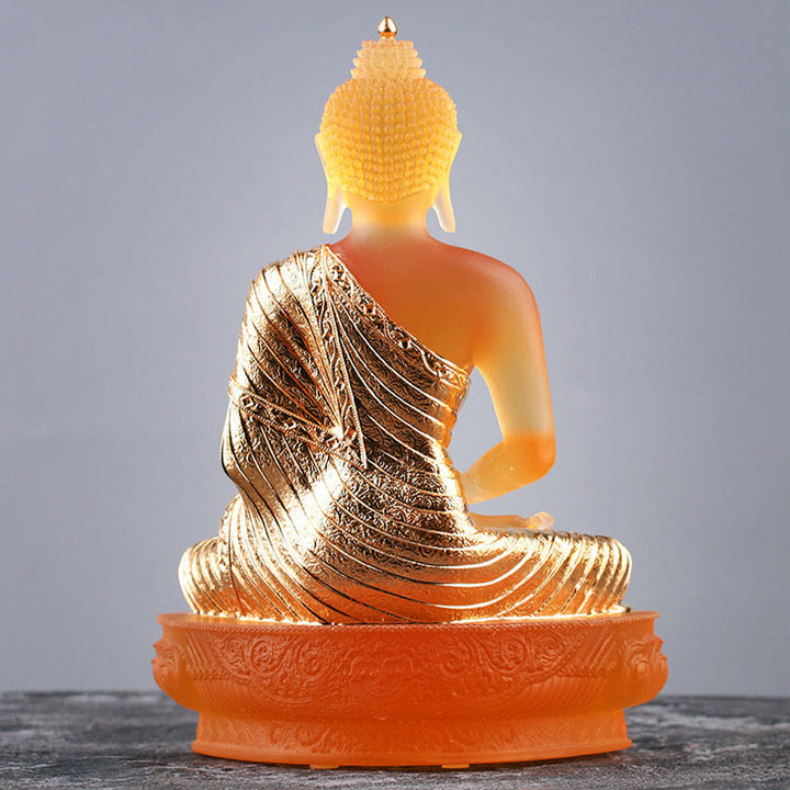 Buddha-Steine Buddha handgefertigte Figur Liuli Kunstwerk Gelassenheitsstatue Heimdekoration