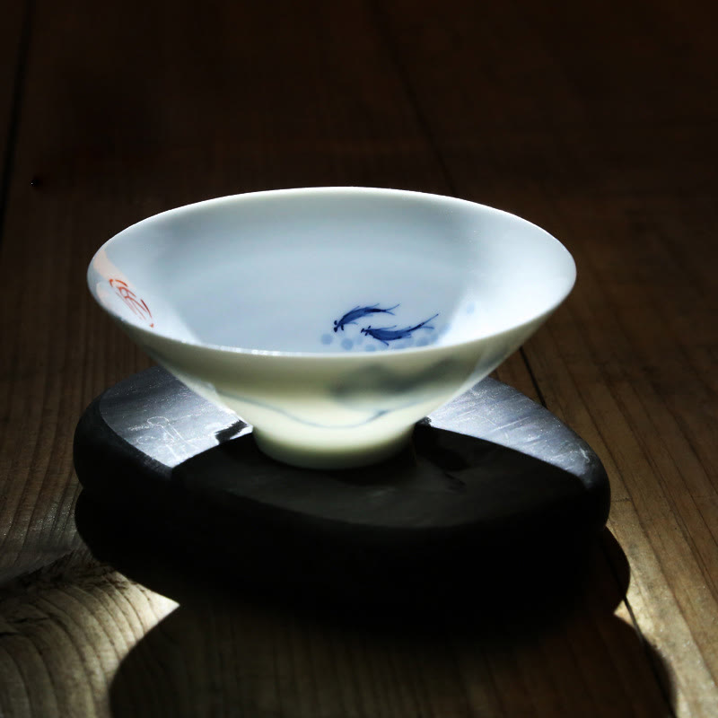 Buddha Stones Vintage Pflaume Orchidee Bambus Chrysantheme Lotus Koi Fisch Keramik Teetasse Kung Fu Teetassen