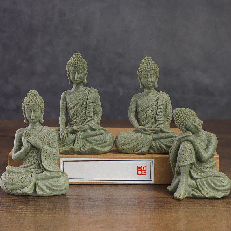 Buddha Stones, tibetische Meditation, betender Buddha, Gelassenheit, Kunstharz, Heimdekoration