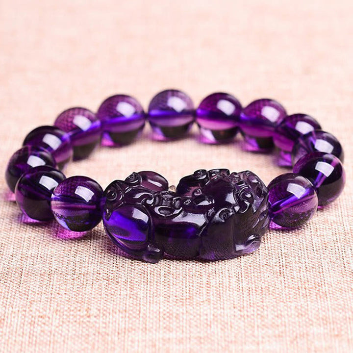 Buddha Stones Feng Shui Amethyst Glücks- und Reichtumsarmband