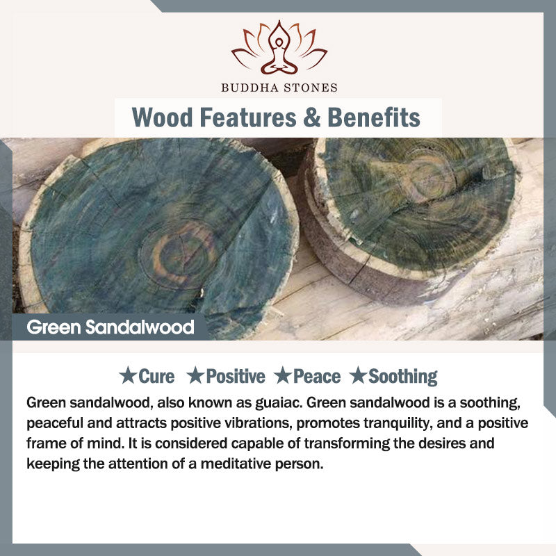 Buddha Stones Natürliches grünes Sandelholz, kleines Blatt, rotes Sandelholz, Lackperlen-Friedensarmband