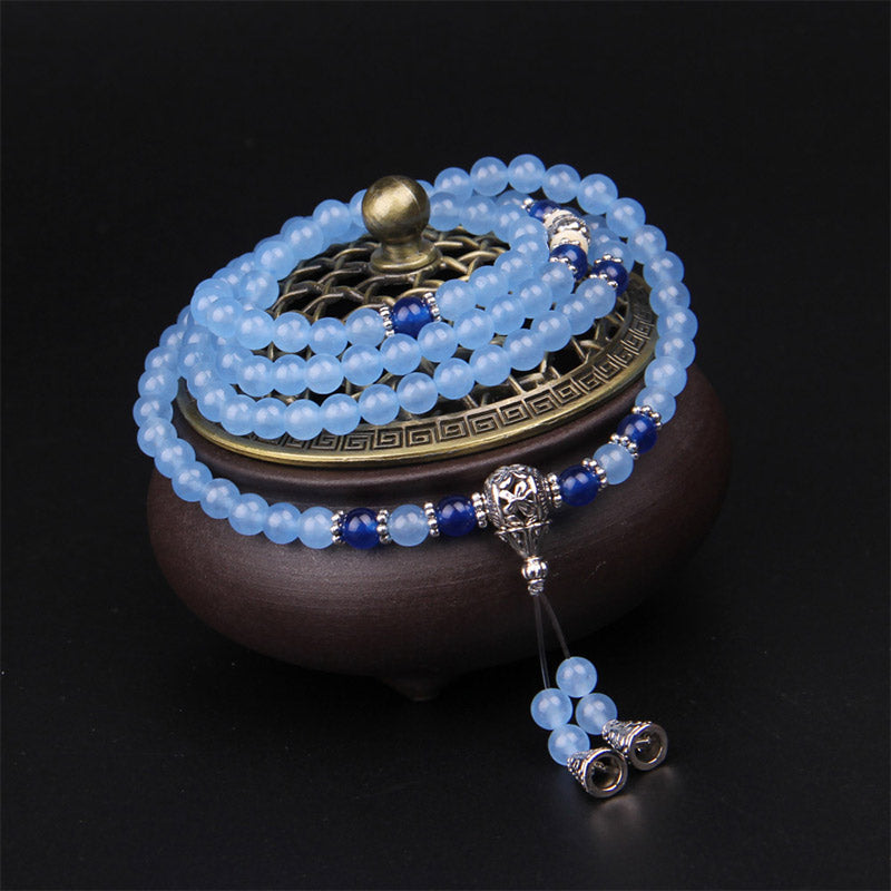 108 Perlen Blaues Kristall-Heilarmband Mala