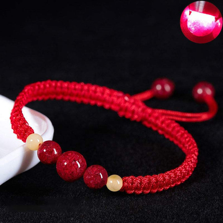 Buddha Stones Cinnabar Blessing Rotes Schnurarmband für Kinder