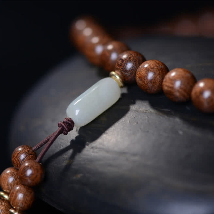 Buddha Stones 108 Mala Perlen Rosenholz Jade Calm Armband