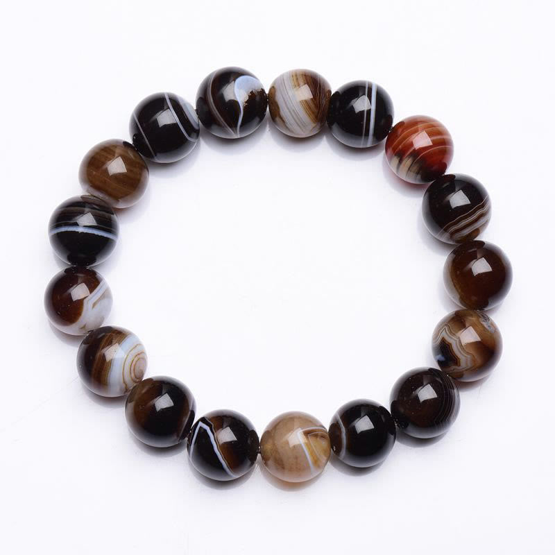 Tibetisches Sardonyx-Happiness-Positive-Armband mit Buddha Stonesn