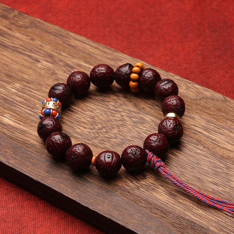 Armband mit Buddha Stonesn, Bodhi-Samenperlen, Frieden, Ruhe und Quaste