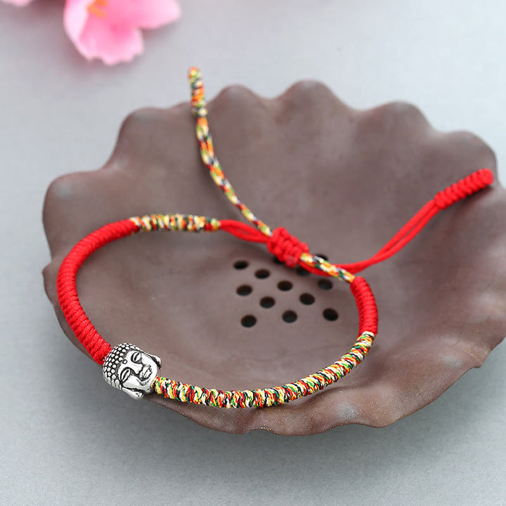 Buddha Stones Handgefertigtes buntes King-Kong-Knoten-Buddha-Serenity-Schnur-Armband