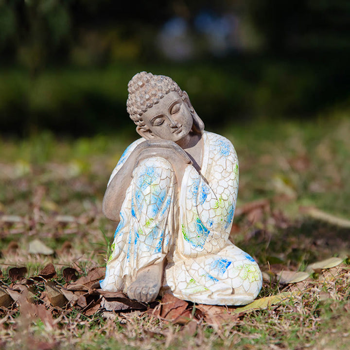 Meditierender Zen-Buddha-Gelassenheitsharz-Statuenfigur, Heimdekoration