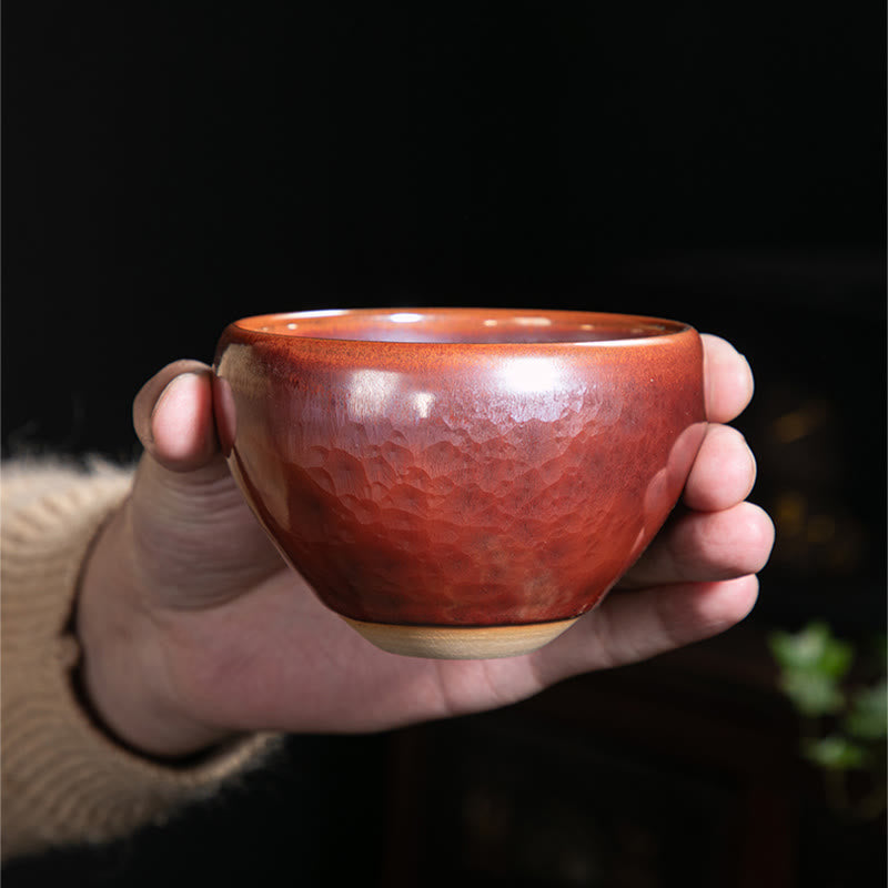 Buddha Stones, handgefertigt, chinesisches Jianzhan-Lotus-Design, Keramik-Teetasse, Kung-Fu-Teetasse