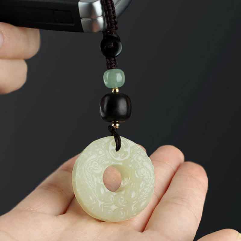 Buddha Stones PiXiu Jade Peace Buckle Fülle Reichtum Schlüsselanhänger