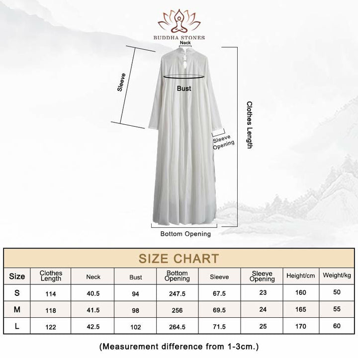 Einfaches Design Meditation spirituelles langes Kleid Zen Praxis Yoga Kleidung Damen Weiß Kleid