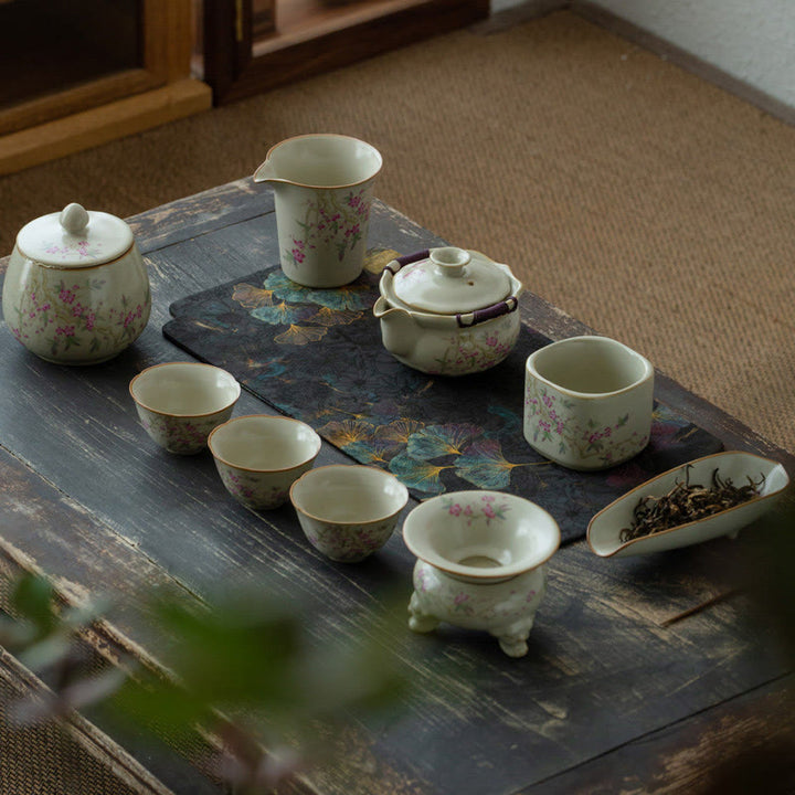 Buddha Stones Pfirsichblüte Gänseblümchen Blume Keramik Teetasse Kung Fu Teetassen