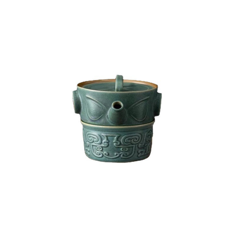 Buddha Stones Sanxingdui Keramik Teetasse Kung Fu Teetasse mit Tasche