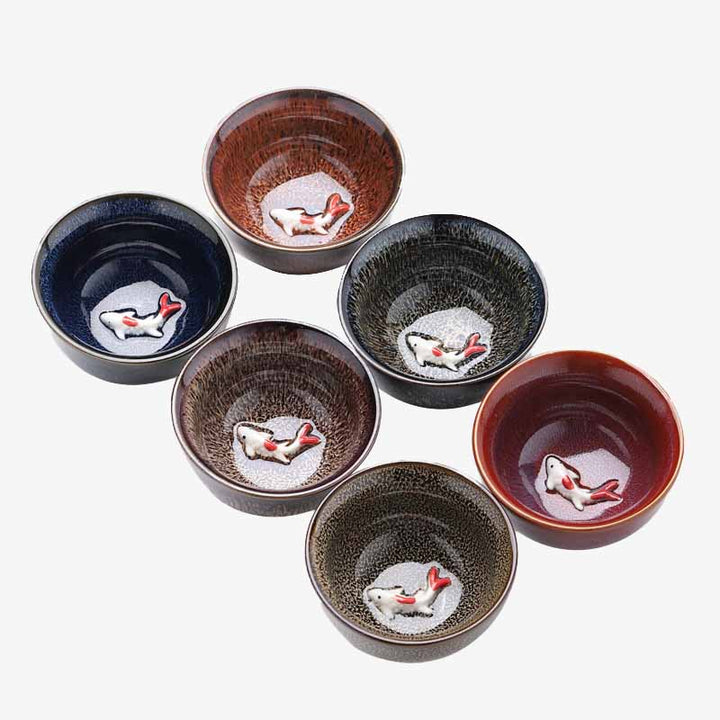 Buddha Stones, kleine Koi-Fische, Ofenwechsel, chinesische Jianzhan-Keramik-Teetasse, Kung-Fu-Teetasse, 60 ml