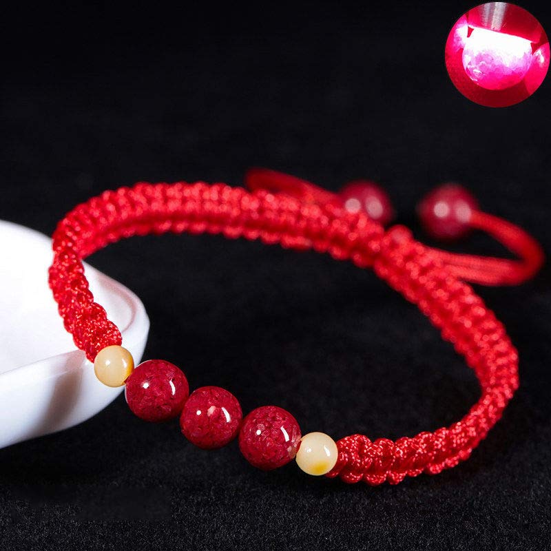 Buddha Stones Cinnabar Blessing Rotes Schnurarmband für Kinder