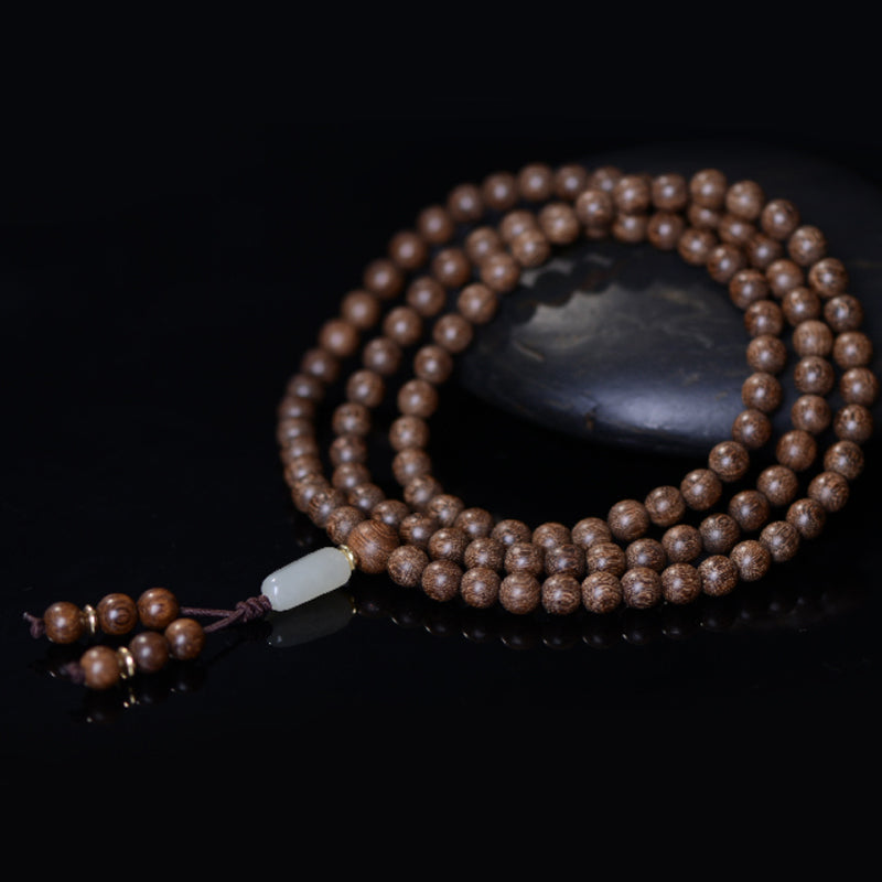 Buddha Stones 108 Mala Perlen Rosenholz Jade Calm Armband