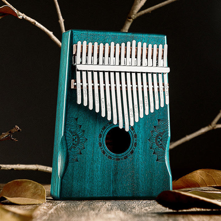 Buddha Stones Kalimba 17/21 Tasten Daumenklavier, Lotus-Design, tragbares Fingerklavier