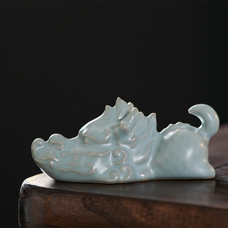 Buddha Stones Jahr des Drachen Glück Keramik Tee Haustier Home Figur Dekoration
