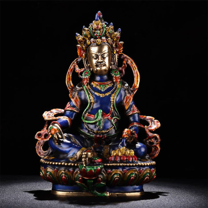 Gelbe Jambhala Bodhisattva Figur Serenity Kupfer Statue Heimdekoration
