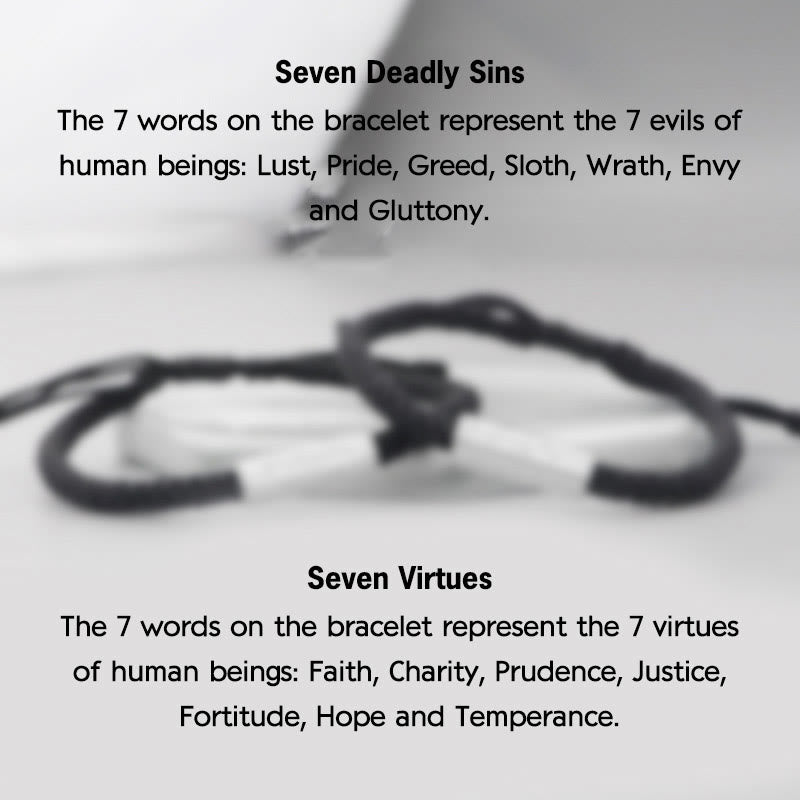 Sieben Todsünden, Sieben Tugenden, geflochtenes Armband