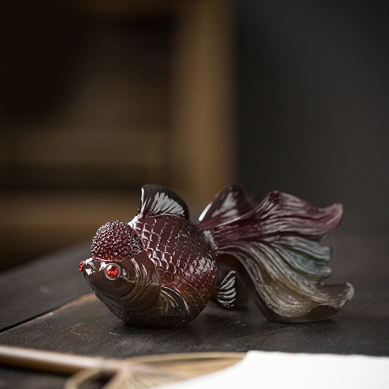 Buddha Stones, Farbwechsel, Koi-Fisch, Kunstharz, Teehaustier, Reichtum, Heimfigur, Dekoration