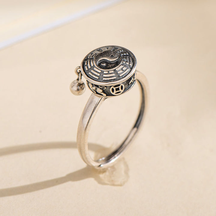 Yin Yang Kupfer Glück Reichtum Drehbarer Ring