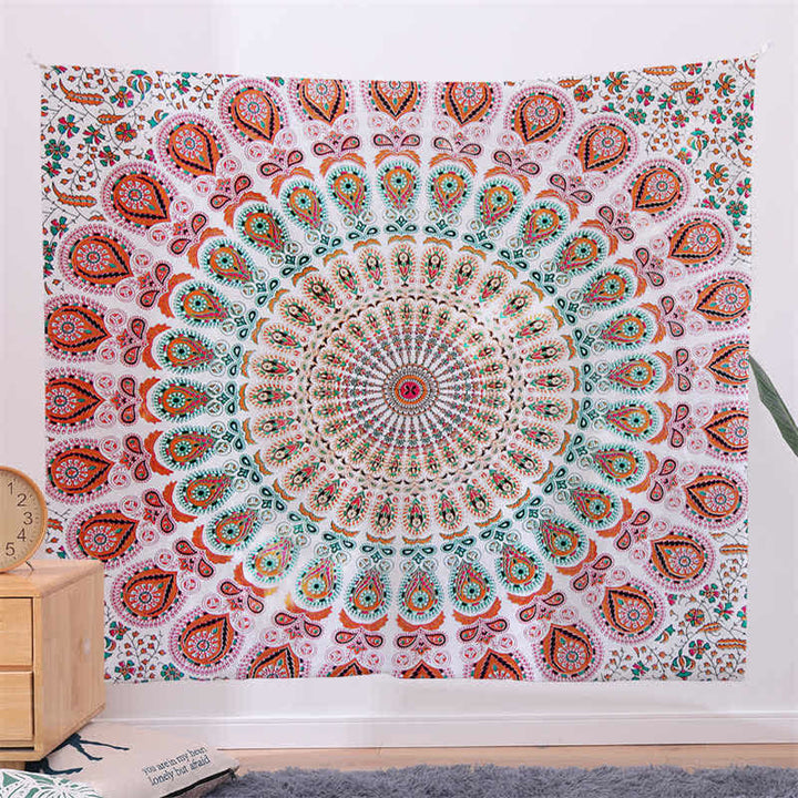 Wandteppich mit böhmischem Mandala-Muster, Wandbehang, Wandkunst, Fokus auf Kreativität, Heim- und Wohnzimmerdekoration