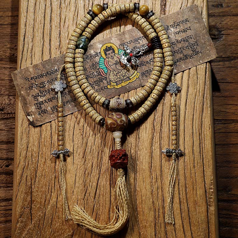 Buddha Stones Tibet 108 Mala Perlen Bodhi Samen Kreuz Vajra Dharma Rad PiXiu Reichtum Armband